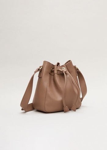 Phase Eight Leather Bucket Bags Brown Australia | UE1524309